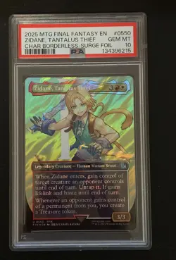 2025 MTG Final Fantasy ZIDANE TANTALUS THIEF #0550 Borderless SURGE FOIL PSA 10 - Image 1