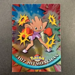 Hitmonchan #107 2000 Topps Series 2 Pokemon Blue Logo TV Animation Holo Foil - Image 1