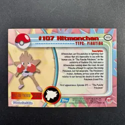 Hitmonchan #107 2000 Topps Series 2 Pokemon Blue Logo TV Animation Holo Foil - Image 2