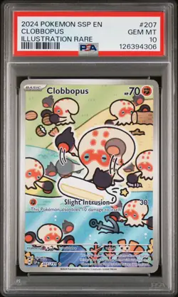 2024 Pokemon SSP En-Surging Sparks 207 Clobbopus Illustration Rare PSA 10 - Image 1