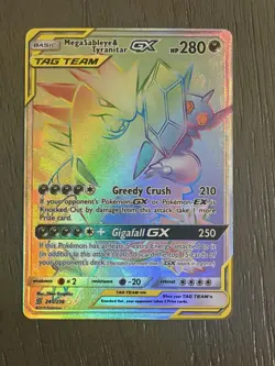 Pokemon TCG SM - Unified Minds #245/236 Mega Sableye & Tyranitar GX (Secret) NM - Image 1