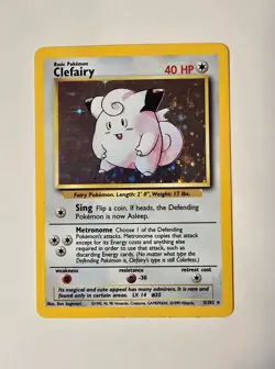 1999 Pokemon Clefairy 5/102 Holo Rare Unlimited LP - Image 1