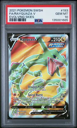 135001685 Rayquaza V 2021 Pokemon Sword & Shield Evolving Skies #193 PSA 10 - Image 1