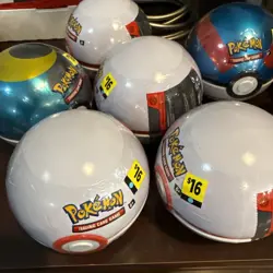 Pokemon TCG PokeBall Tins Lot of 6 - 18 Booster Packs SEALED - Image 2