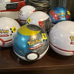 Pokemon TCG PokeBall Tins Lot of 6 - 18 Booster Packs SEALED - Image 5