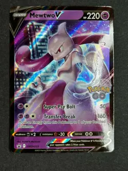 Mewtwo V SWSH223 Black Star Promo Pokemon GO Ultra Rare NM/indent - Image 1
