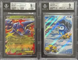 2025 BGS 9 POKEMON JAPANESE MEGA INFERNO X HERACROSS & PIPLUP SET - Image 1