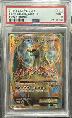 2016 Pokemon M Charizard EX Full Art 101/108 XY Evolutions PSA 9 - Image 1
