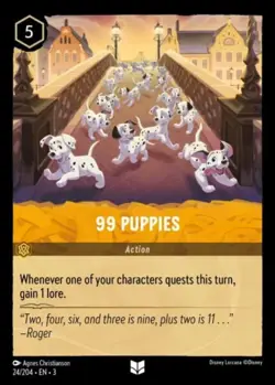 4x 99 Puppies - 24/204 - Uncommon NM-Mint Disney Lorcana: Into the Inklands Lorc - Image 1