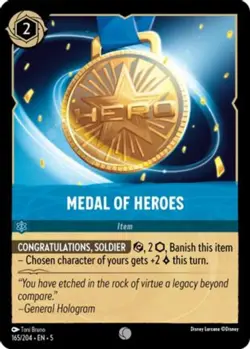 4x Medal of Heroes - 165/204 - Common NM-Mint Disney Lorcana: Shimmering Skies L - Image 1