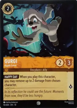 10/204 GURGI APPLE LOVER EN10 COMMON DISNEY LORCANA CARD - Image 1