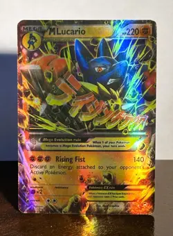 Pokemon TCG M Lucario EX Holo Ultra Rare Card 55/111 Furious Fists Fast ship - Image 2
