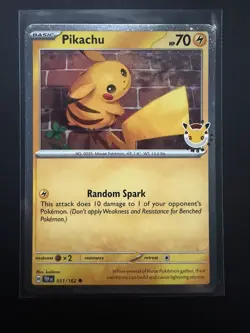 2026 Pikachu 051/162 Pokemon Day 30th Anniversary Stamped Promo TCG - Image 1