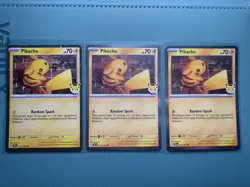 Pikachu 051/162 - Pokemon Day 2026 30th Anniversary Stamped Promo Cosmo Holo x3 - Image 1