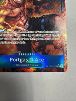 One Piece OP-10 Portgas.D.Ace OP08-052 Treasure Rare (NM) - Image 5