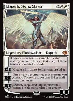 MTG -Elspeth, Storm Slayer - Fanart Tarkir: Dragonstorm - EDH / Playtest - Image 1