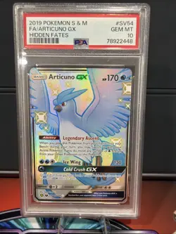 2019 POKEMON SUN & MOON HIDDEN FATES #SV54 FULL ART/ARTICUNO GX PSA 10 - Image 1