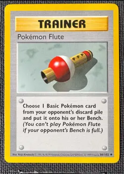 POKEMON FLUTE 86/102 UC BASE SET SHADOWLESS POKEMON LP - Image 1