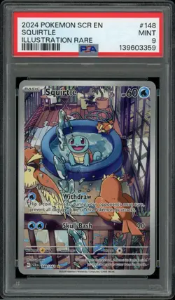 2024 Pokemon Stellar Crown 148 Squirtle Illustrator Rare PSA 9 Mint - Image 2