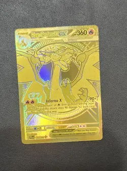 Gold Mega Charizard X EX 130 Pokemon Phantasmal Flames pokemon MHR SIR SAR RARE - Image 1