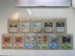 Mixed Lot Pokemon 1st edition. 11 cards total. All LP/MP Base Jungle Fossil - Image 1