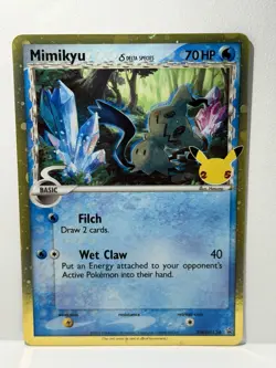 Pokemon TCG Celebrations Mimikyu Delta Species SWSH136 Black Star Promo NM - Image 1