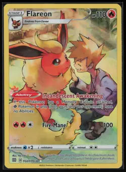 Pokemon Flareon Ultra Rare Holo SWSH09 Brilliant Stars Trainer Gallery TG01 NM - Image 1
