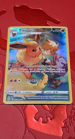 🔥TCG Pokemon Flareon TG01 Swsh09 Brilliant Stars Trainer Gallery Holo RARE MINT - Image 1