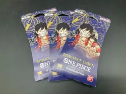 One Piece English TCG Romance Dawn (OP-01) Sleeved Booster Pack x Qty 3 - Image 1