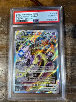 Pokemon 2023 Crown Zenith Full Art MEWTWO Vstar #GG44 PSA 10 Gem Mint RARE - Image 1