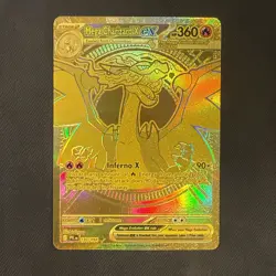 Mega Charizard X ex 130/094 Phantasmal Flames Gold Hyper Rare Pokemon Card - Image 1