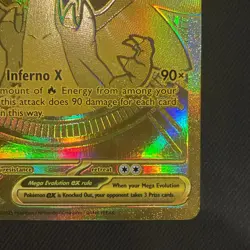 Mega Charizard X ex 130/094 Phantasmal Flames Gold Hyper Rare Pokemon Card - Image 4
