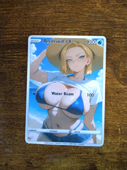 Beautiful Waifu Card - Android 18 Splash - Goddess ACG Custom DIY Fan Art Card - Image 1