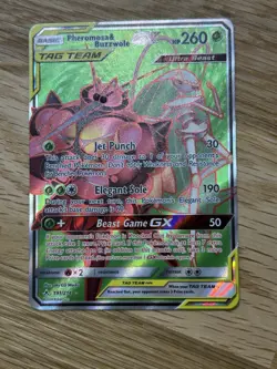 2019 POKEMON UNBROKEN BONDS PHEROMOSA & BUZZWOLE TAG TEAM GX 191/214 ULTRA RARE - Image 1