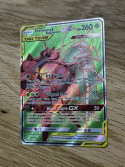 2019 POKEMON UNBROKEN BONDS PHEROMOSA & BUZZWOLE TAG TEAM GX 191/214 ULTRA RARE - Image 2