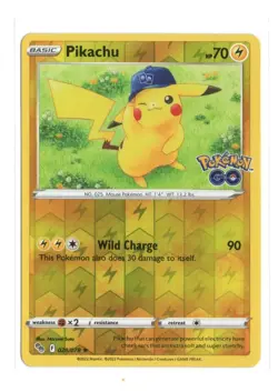 Pikachu 028/078 Pokemon Go Reverse Holo Rare Lightning TCG 2022 - Image 1