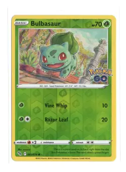 Bulbasaur 001/078 Pokemon Go Reverse Holo Common Grass TCG 2022 - Image 1