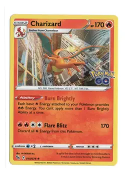 Charizard 010/078 Pokemon Go Holo Rare Fire TCG 2022 - Image 1