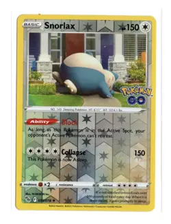 Snorlax 055/078 Pokemon Go Reverse Holo Rare Colorless TCG 2022 - Image 1
