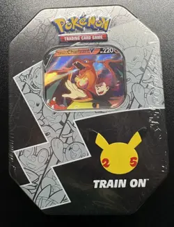 Pokemon TCG Celebrations Lances Charizard V 6 Pack Tin New SEALED! - Image 1