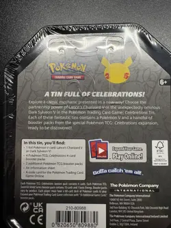 Pokemon TCG Celebrations Lances Charizard V 6 Pack Tin New SEALED! - Image 4