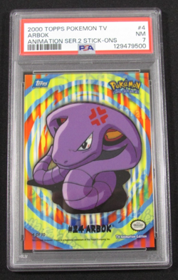 2000 Topps Pokemon T.V. #4 ARBOKANIMATION SERIES 2 STICK-ONS PSA 7 NM - Image 1