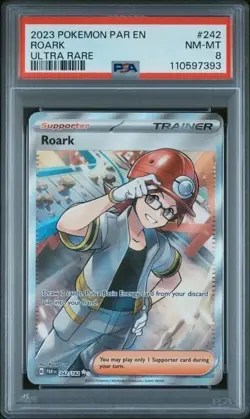 ROARK #242 PSA 8 • 2023 Pokemon Scarlet & Violet Paradox Rift Ultra Rare Trainer - Image 1