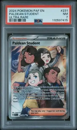 PALDEAN STUDENT #231 PSA 7 • 2024 Pokemon SV4.5 Paldean Fates Holo Ultra Rare EN - Image 1