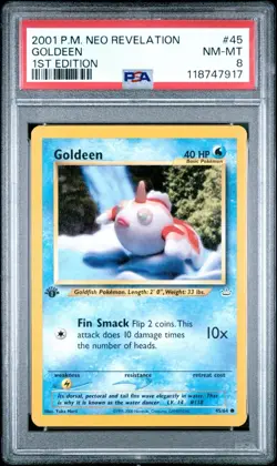 2001 POKEMON NEO REVELATION 1ST EDITION 45 GOLDEEN PSA 8 NEAR MINT-MINT - Image 1