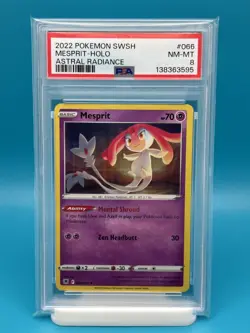 PSA 8 - 2022 POKEMON SWORD & SHIELD ASTRAL RADIANCE 066 MESPRIT-HOLO - Image 1