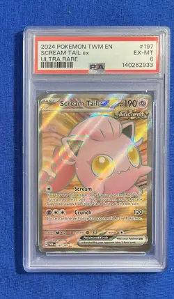 Pokemon 2024 TWM En-Twilight Masquerade Ultra Rare #197 Scream Tail, EX, PSA 6 - Image 1