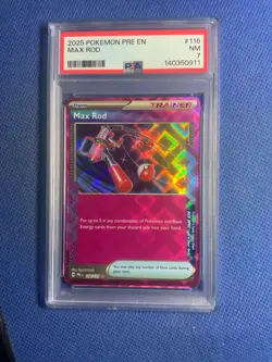 2025 POKEMON PRE EN Max Rod #116/131 Prismatic Evolutions Pokemon PSA 7 - Image 1