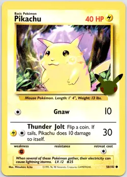 Pikachu 58/102 Oversized/Jumbo (NM) - 25th Anniversary Celebrations Pokemon TCG - Image 1