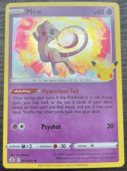 Mew 011/025 Pokemon TCG Celebrations Holo NEAR MINT NM - Image 1